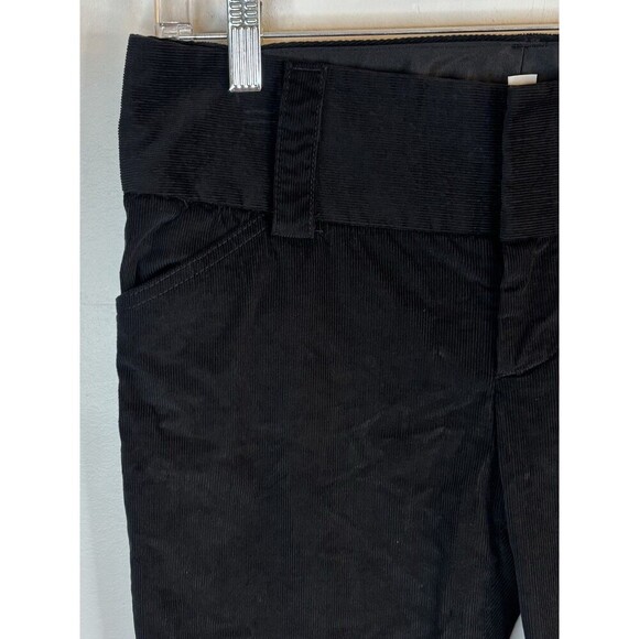 ALICE + OLIVIA Black Corduroy Pants Women 6 Slim Straight Leg Wide Waist Casual - Picture 8 of 11